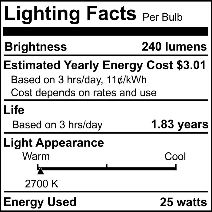 Bulbrite 461225 Light Bulb, Clear