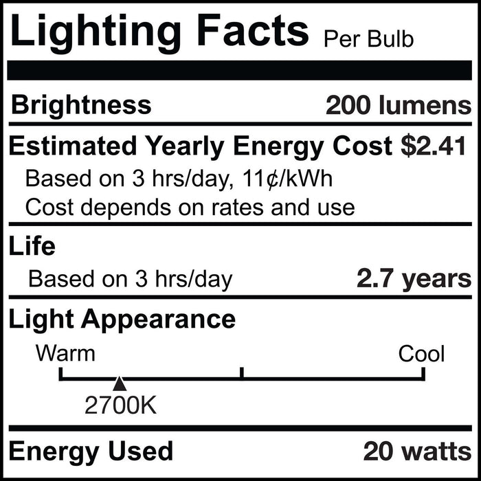 Bulbrite 473021 Light Bulb, Frost