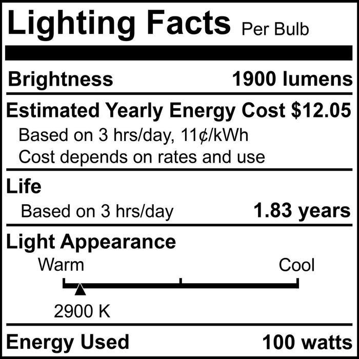 Bulbrite 654100 Light Bulb, Clear