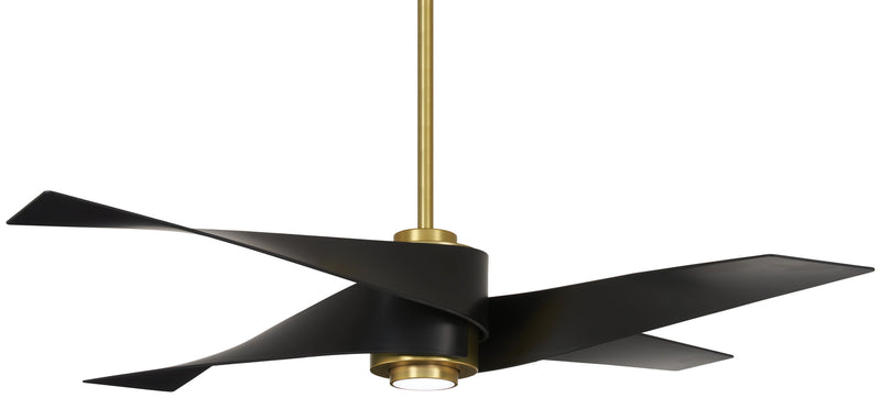 Minka Aire F903L-SBR/MBK 64" Ceiling Fan, Soft Brass/Matte Black