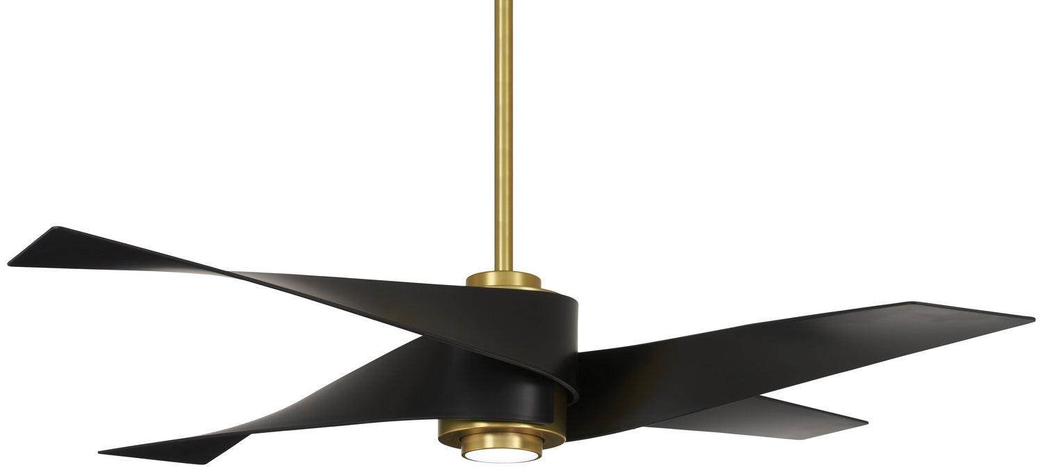 Minka Aire F903L-SBR/MBK 64" Ceiling Fan, Soft Brass/Matte Black