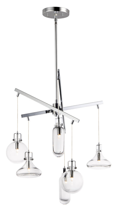 ET2 E24306-18PC Six Light Pendant, Polished Chrome