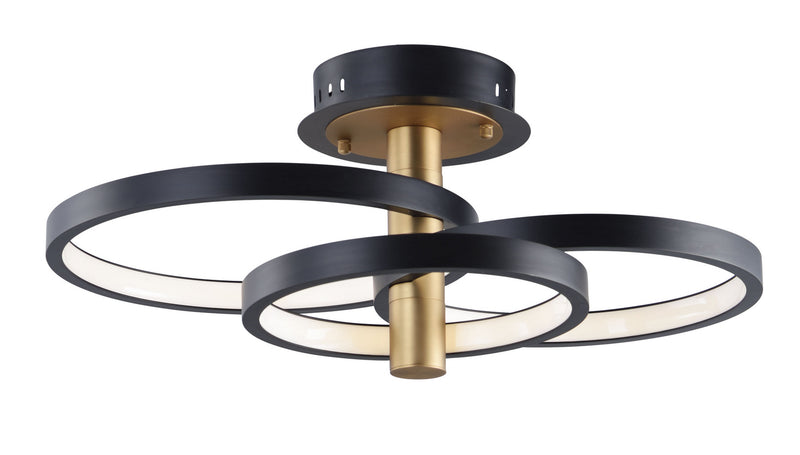 ET2 E24323-BKGLD LED Semi Flush Mount, Black / Gold