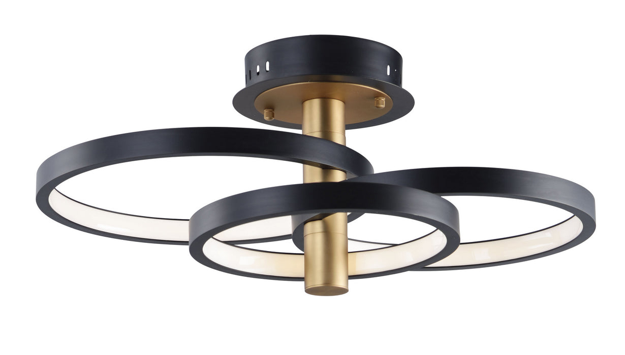 ET2 E24323-BKGLD LED Semi Flush Mount, Black / Gold