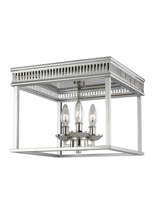 Visual Comfort Studio FM521PN Three Light Flush Mount, Polished Nickel