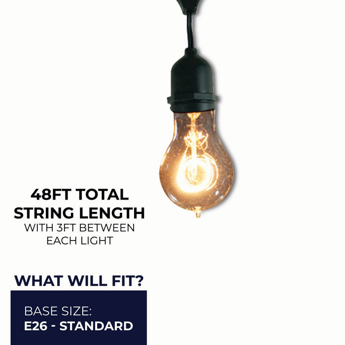 Bulbrite 810004 String Light, Black