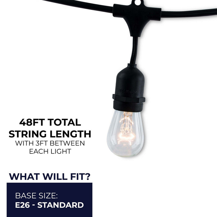 Bulbrite 810002 String Light, Black