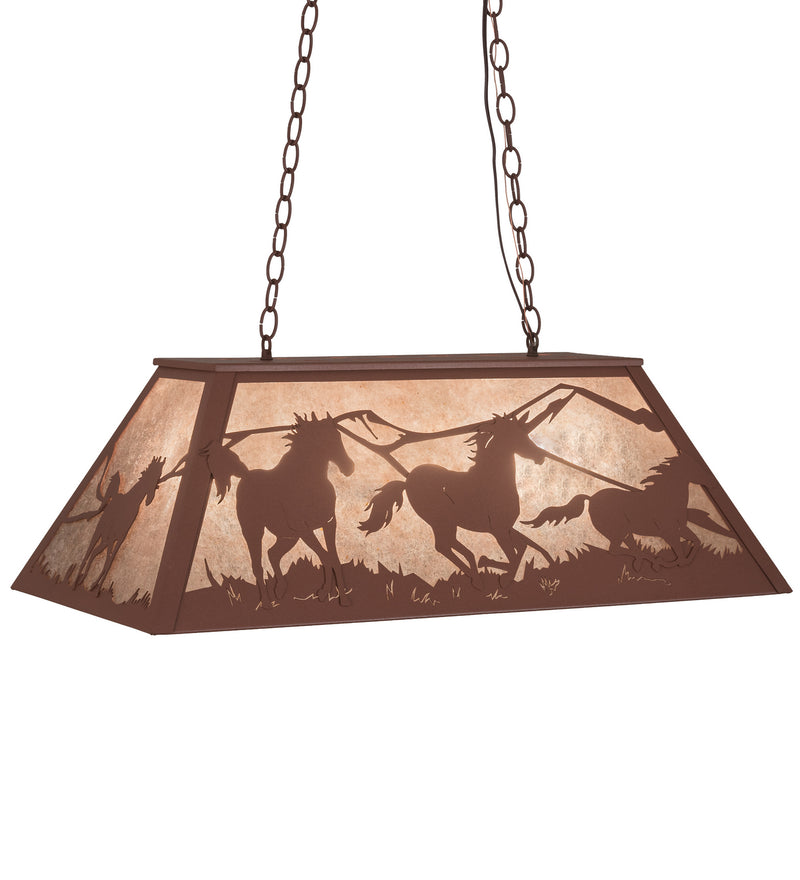 Meyda Tiffany 107887 Six Light Oblong Pendant, Rust