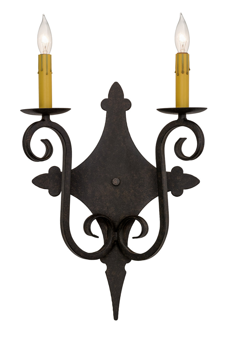 Meyda Tiffany 115269 Two Light Wall Sconce, Chestnut