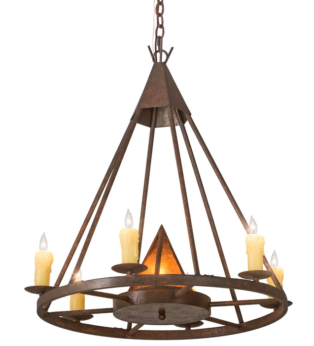Meyda Tiffany 120281 Seven Light Chandelier, Rusty Nail