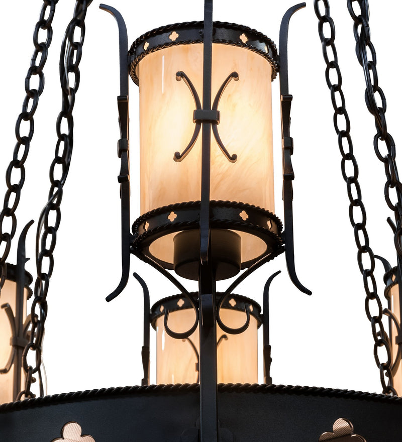 Meyda Tiffany 164773 12 Light Chandelier, Black Textured