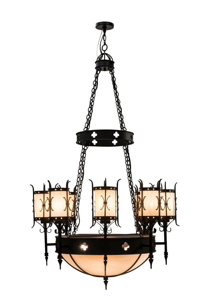 Meyda Tiffany 164773 12 Light Chandelier, Black Textured