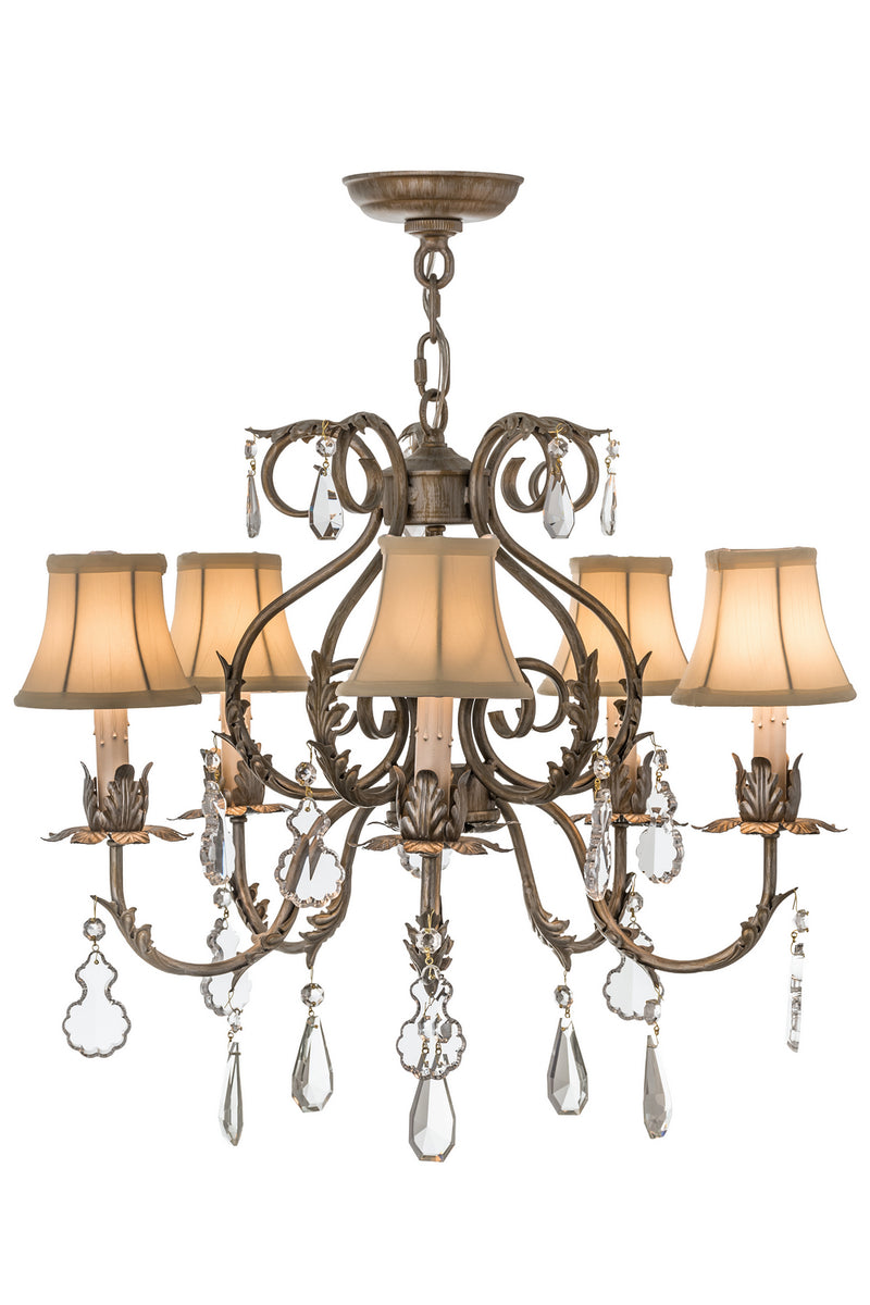 Meyda Tiffany 167681 Five Light Chandelier, Antique Silver