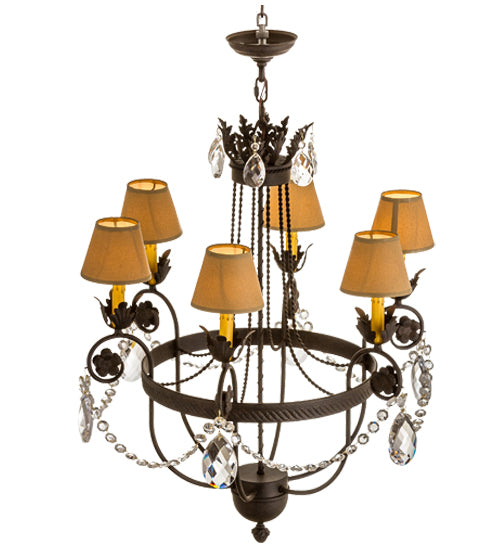 Meyda Tiffany 167786 Six Light Chandelier, Chestnut