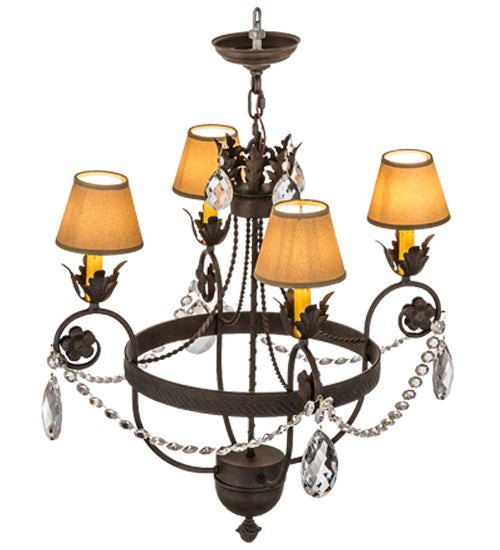 Meyda Tiffany 167827 Four Light Chandelier, Chestnut