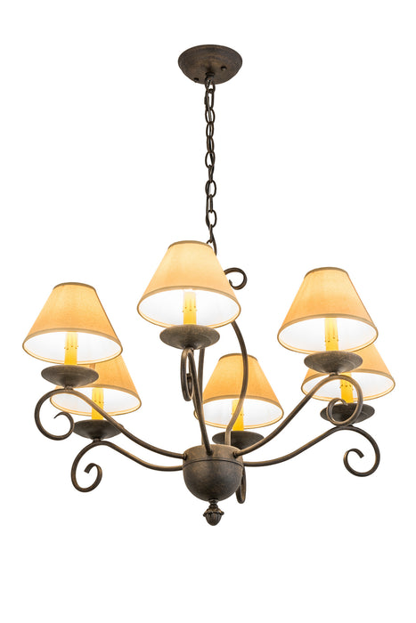 Meyda Tiffany 169823 Six Light Chandelier, Chestnut