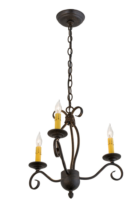 Meyda Tiffany 169826 Three Light Chandelier, Chestnut