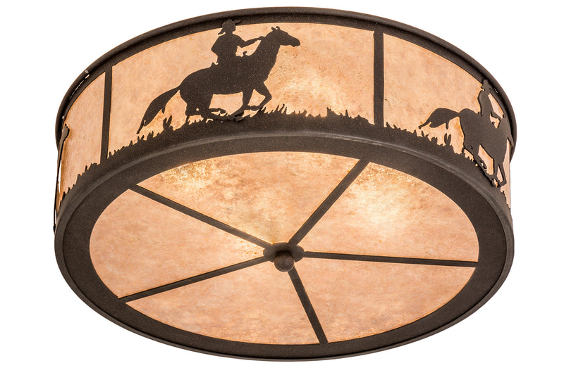 Meyda Tiffany 170455 Four Light Flushmount, Dark Roast