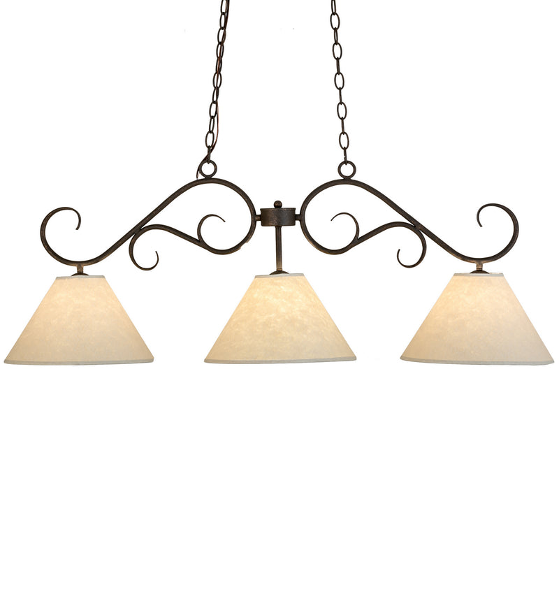 Meyda Tiffany 171986 Three Light Oblong Pendant, Gilded Tobacco