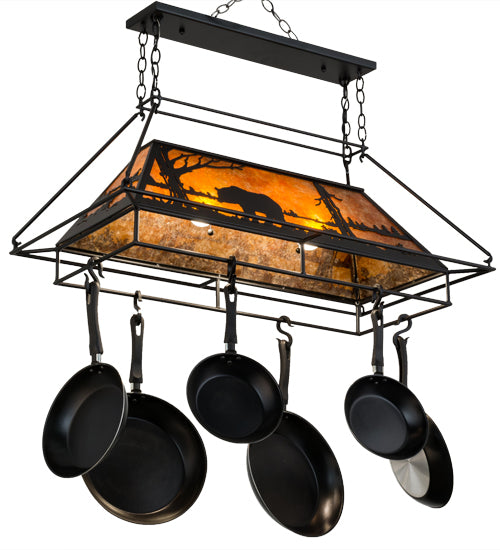 Meyda Tiffany 172036 Two Light Pot Rack, Textured Black
