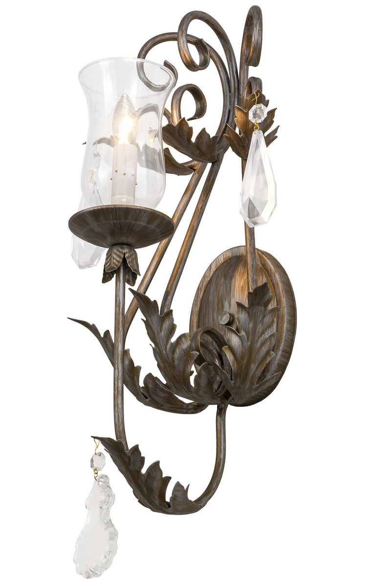 Meyda Tiffany 172126 One Light Wall Sconce, Antique Silver