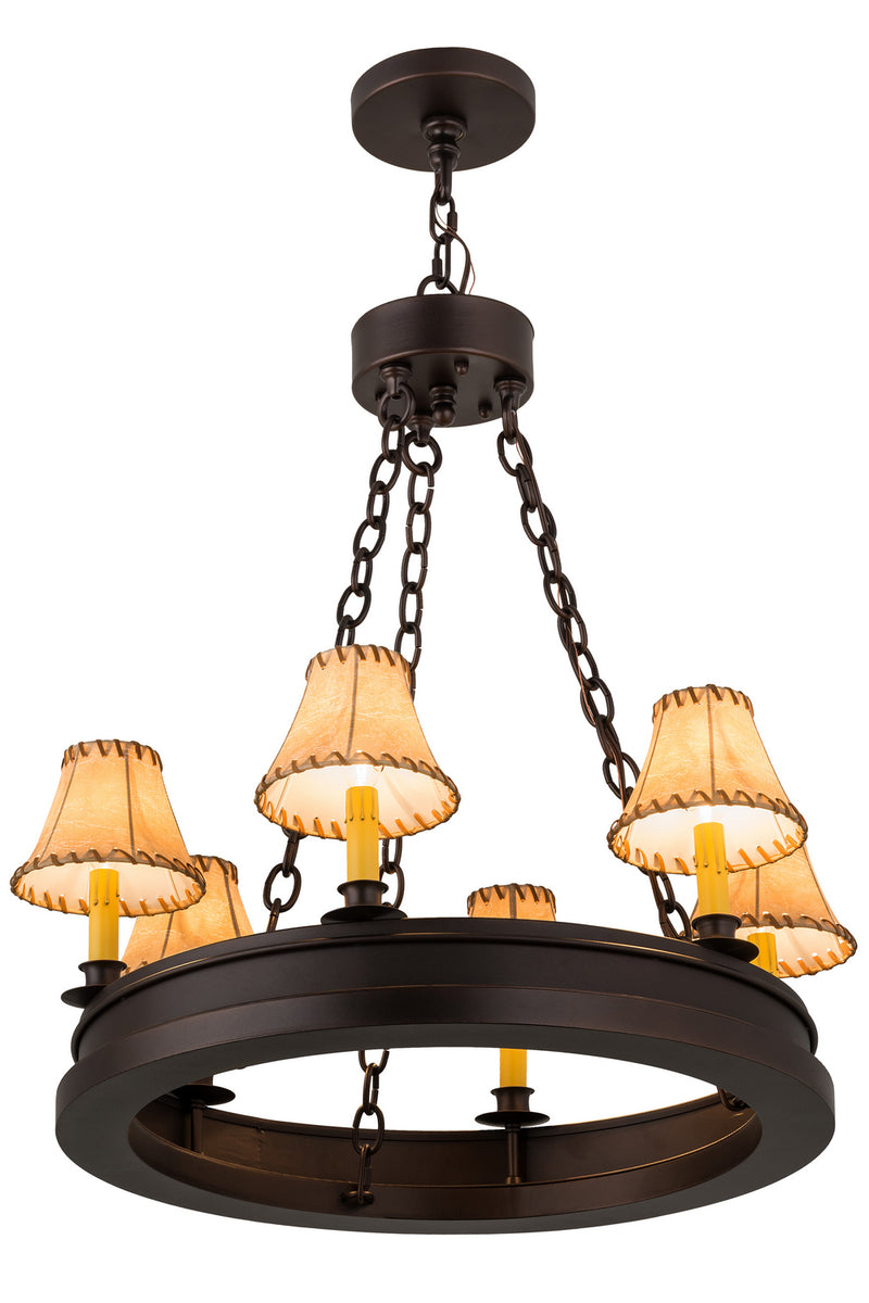 Meyda Tiffany 172656 Six Light Chandelier, Mahogany Bronze