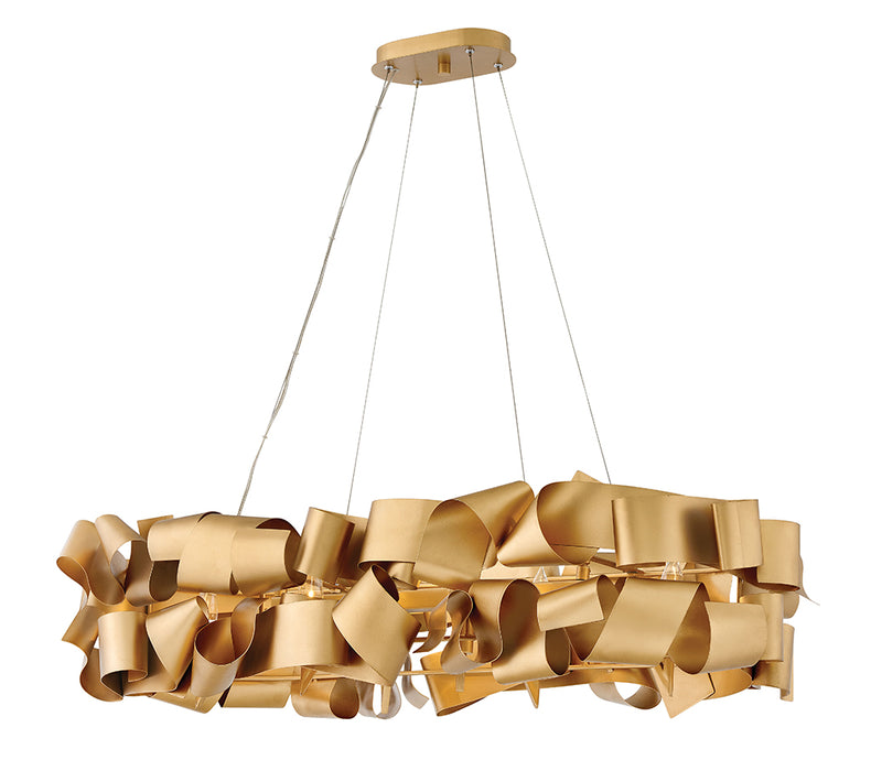 Fredrick Ramond FR48605DXG LED Linear Chandelier, Deluxe Gold