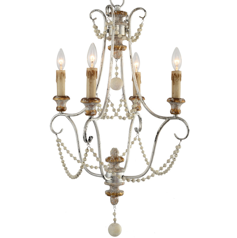 Terracotta Designs H5111-4 Four Light Chandelier, Antique Silver
