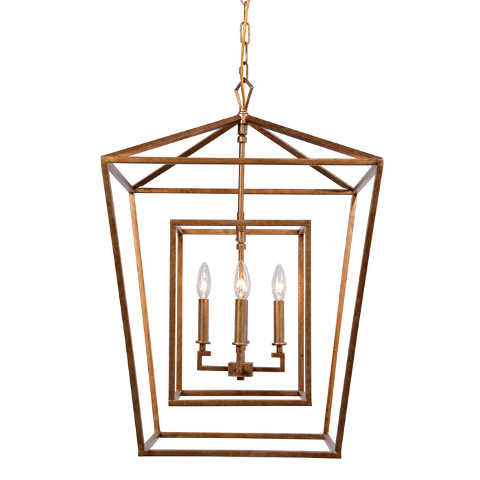 Terracotta Designs H6125L-4AG Four Light Chandelier, Antique Gold