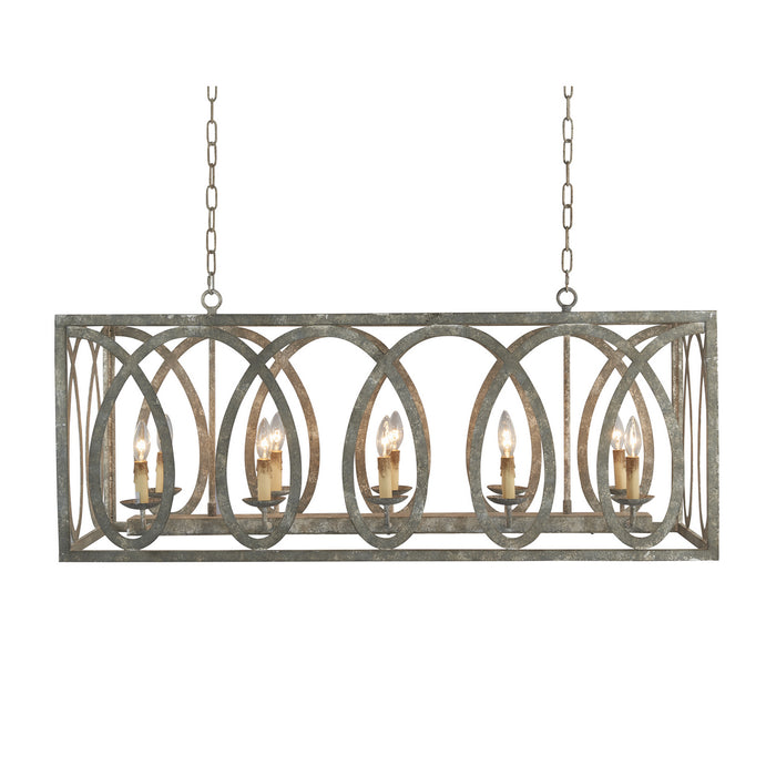 Terracotta Designs H7122-10GY Ten Light Chandelier, Washed Gray