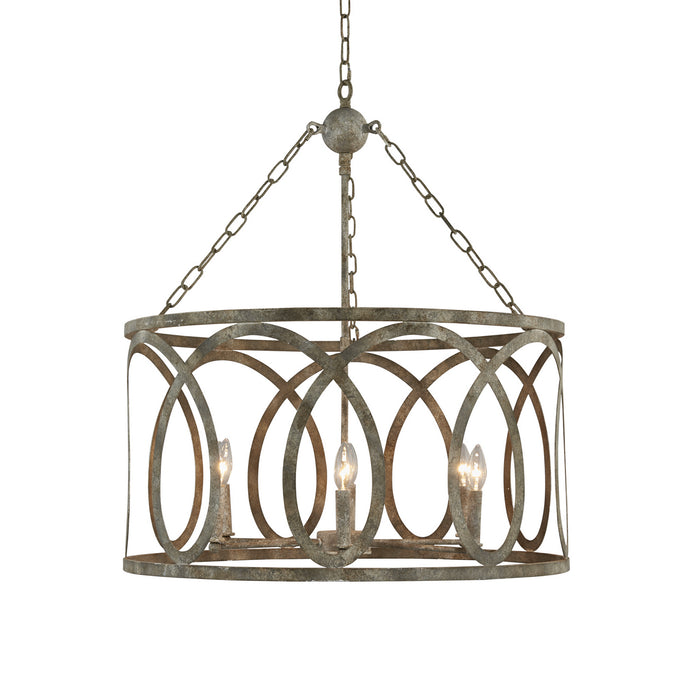Terracotta Designs H7122R-6GY Six Light Chandelier, Washed Gray
