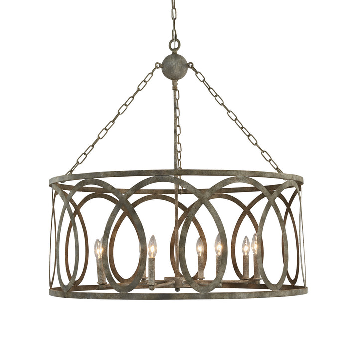 Terracotta Designs H7122R-8GY Eight Light Chandelier, Washed Gray