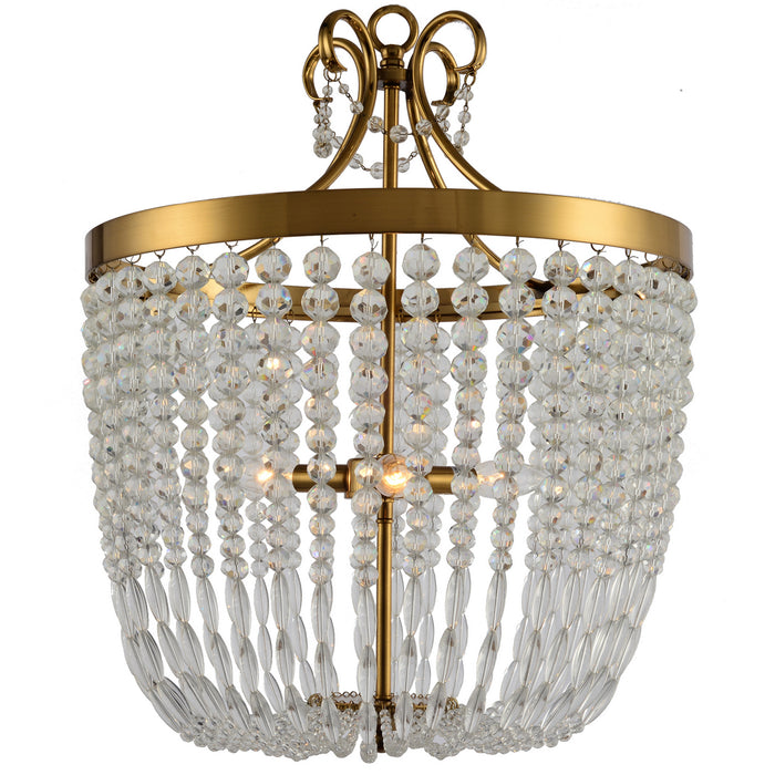 Terracotta Designs H7201-3 Three Light Chandelier, Brass Finish
