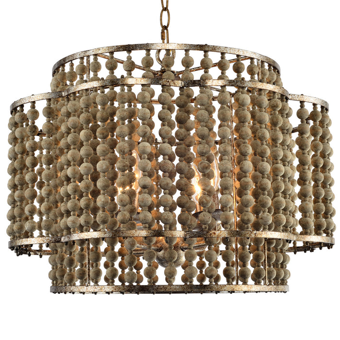 Terracotta Designs H7215-4 Four Light Chandelier, Rustic Silver