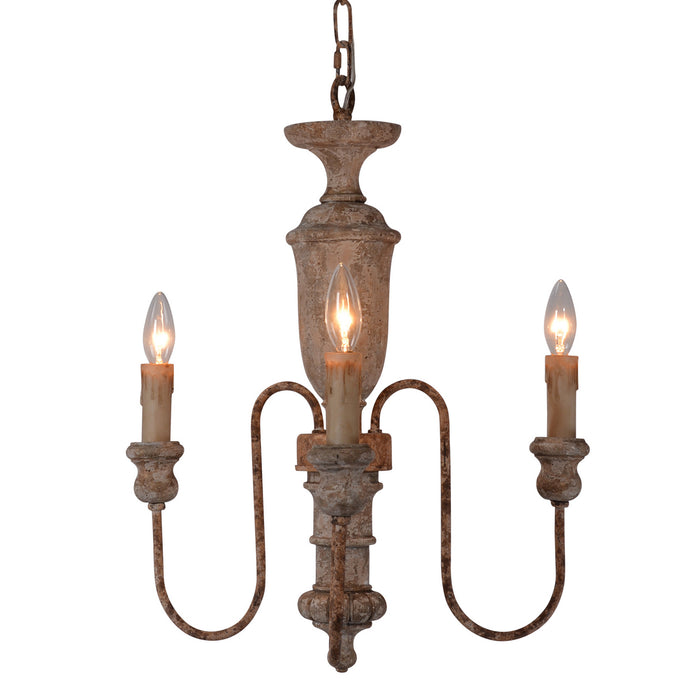 Terracotta Designs H8105-3 Three Light Chandelier, Washed Gray