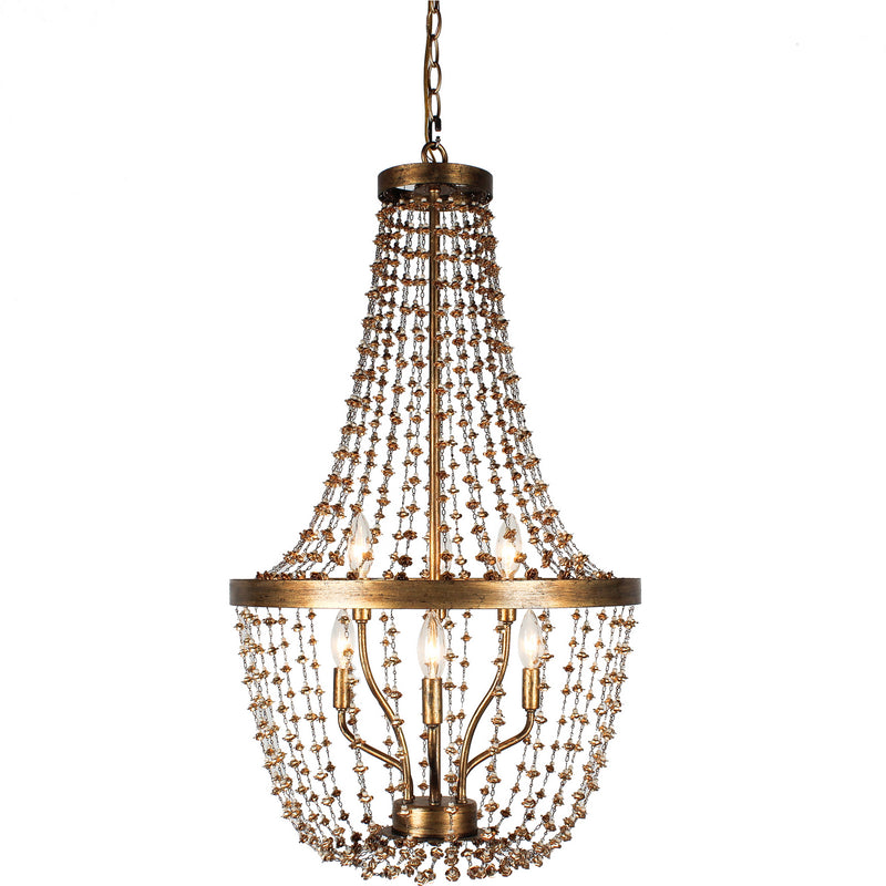 Terracotta Designs H8120-6 Six Light Chandelier, Gold Leaf