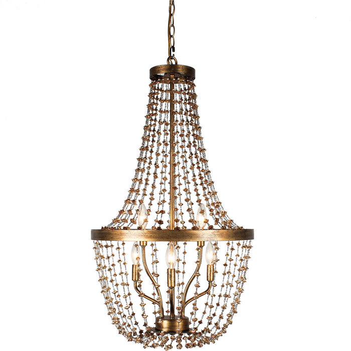 Terracotta Designs H8120-6 Six Light Chandelier, Gold Leaf