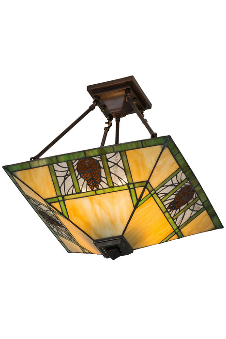 Meyda Tiffany 173628 Four Light Flushmount, Mahogany Bronze