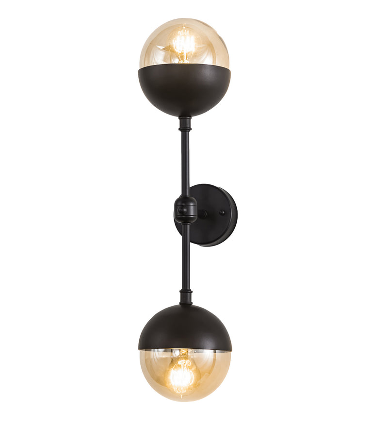 Meyda Tiffany 190424 Two Light Wall Sconce, Solar Black