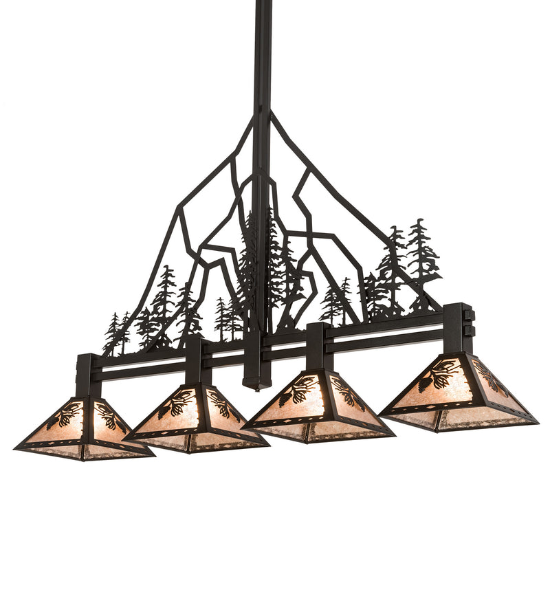Meyda Tiffany 195324 Four Light Island Pendant, Textured Black