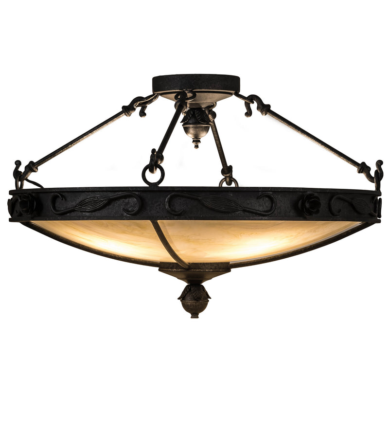 Meyda Tiffany 196691 Four Light Flushmount, Smoke