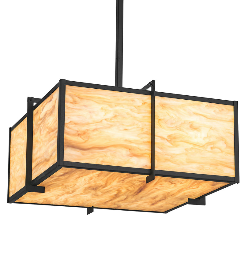 Meyda Tiffany 197746 Four Light Inverted Pendant, Textured Black