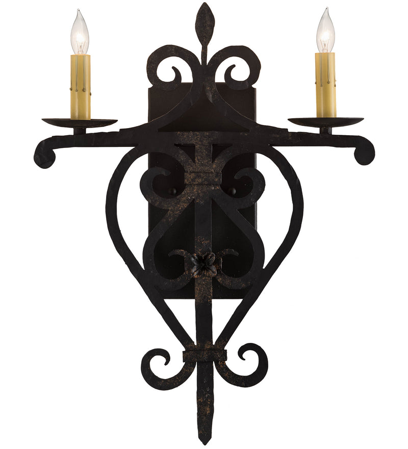 Meyda Tiffany 198850 Two Light Wall Sconce, Julio Distressed