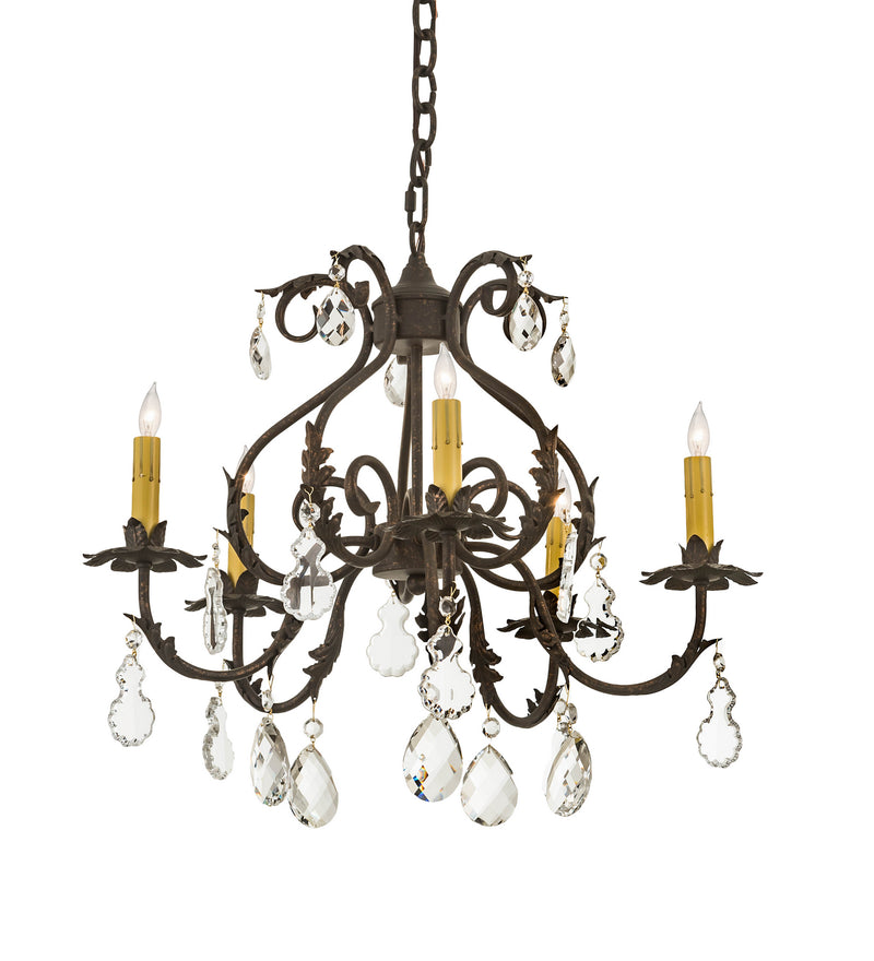 Meyda Tiffany 199258 Five Light Chandelier, Gilded Tobacco