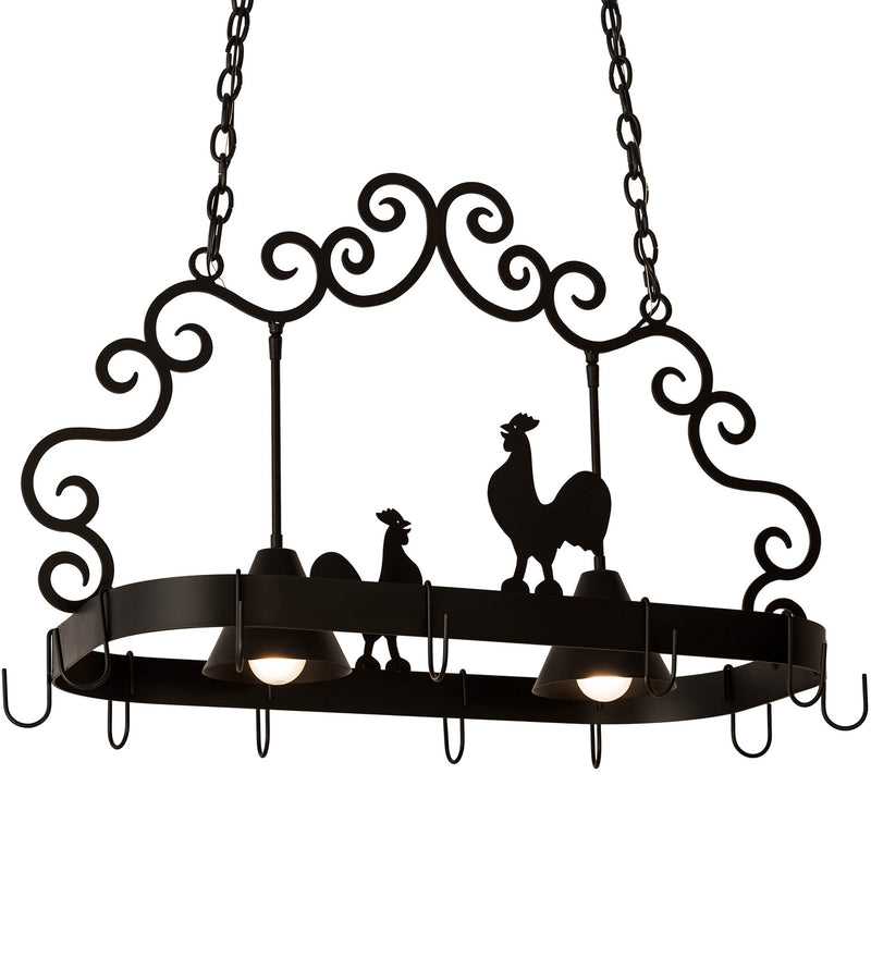 Meyda Tiffany 199553 Two Light Pot Rack, Blackwash