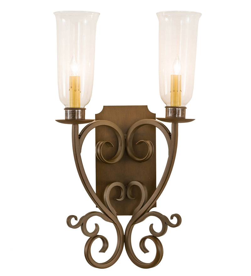 Meyda Tiffany 200021 Two Light Wall Sconce, Rustic Iron
