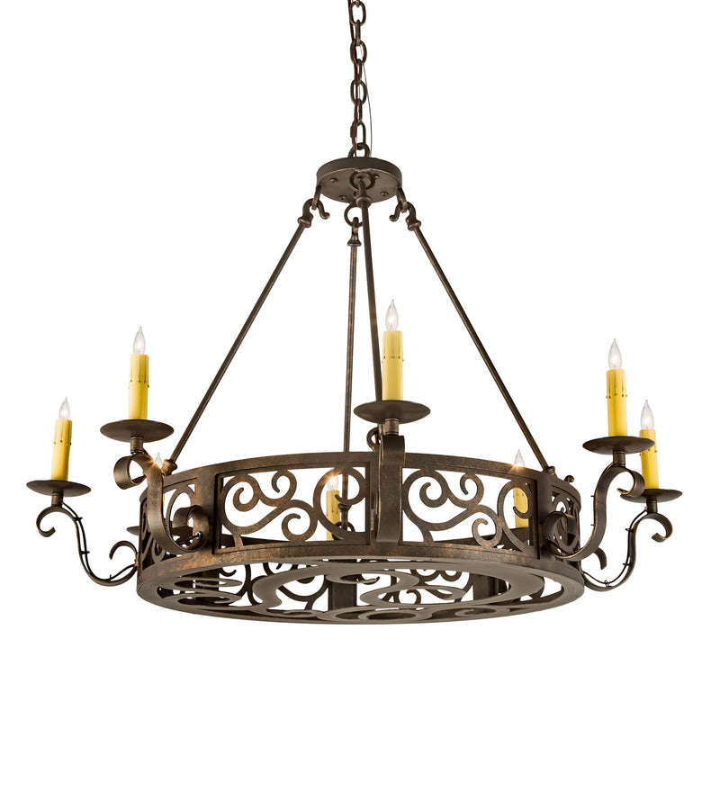 Meyda Tiffany 200078 Eight Light Chandelier, Gilded Tobacco