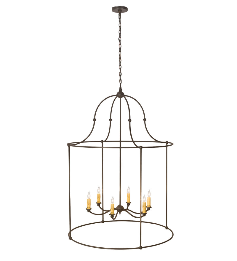 Meyda Tiffany 201041 Six Light Pendant, Wrought Iron