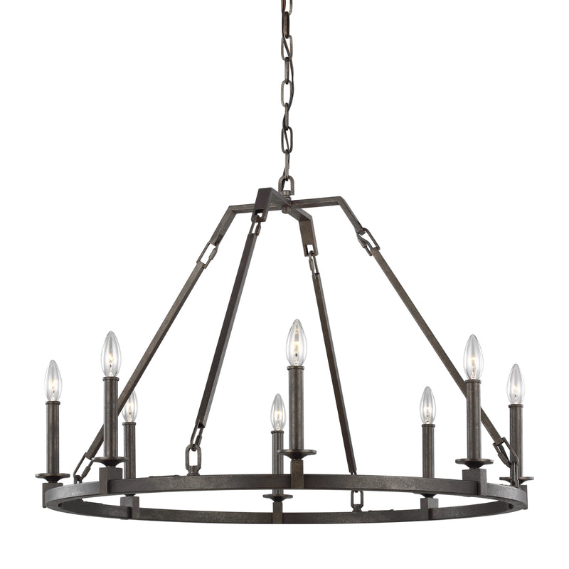 Visual Comfort Studio F3214/8SMS Eight Light Chandelier, Smith Steel