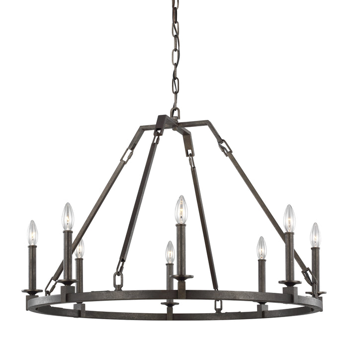Visual Comfort Studio F3214/8SMS Eight Light Chandelier, Smith Steel